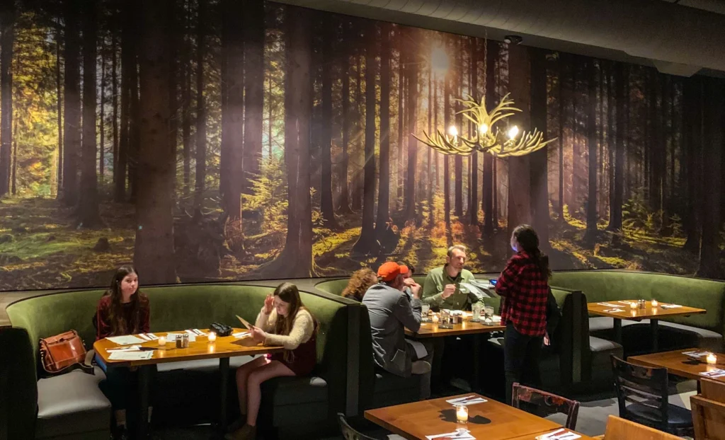 Dining room wall covering for restaurant.