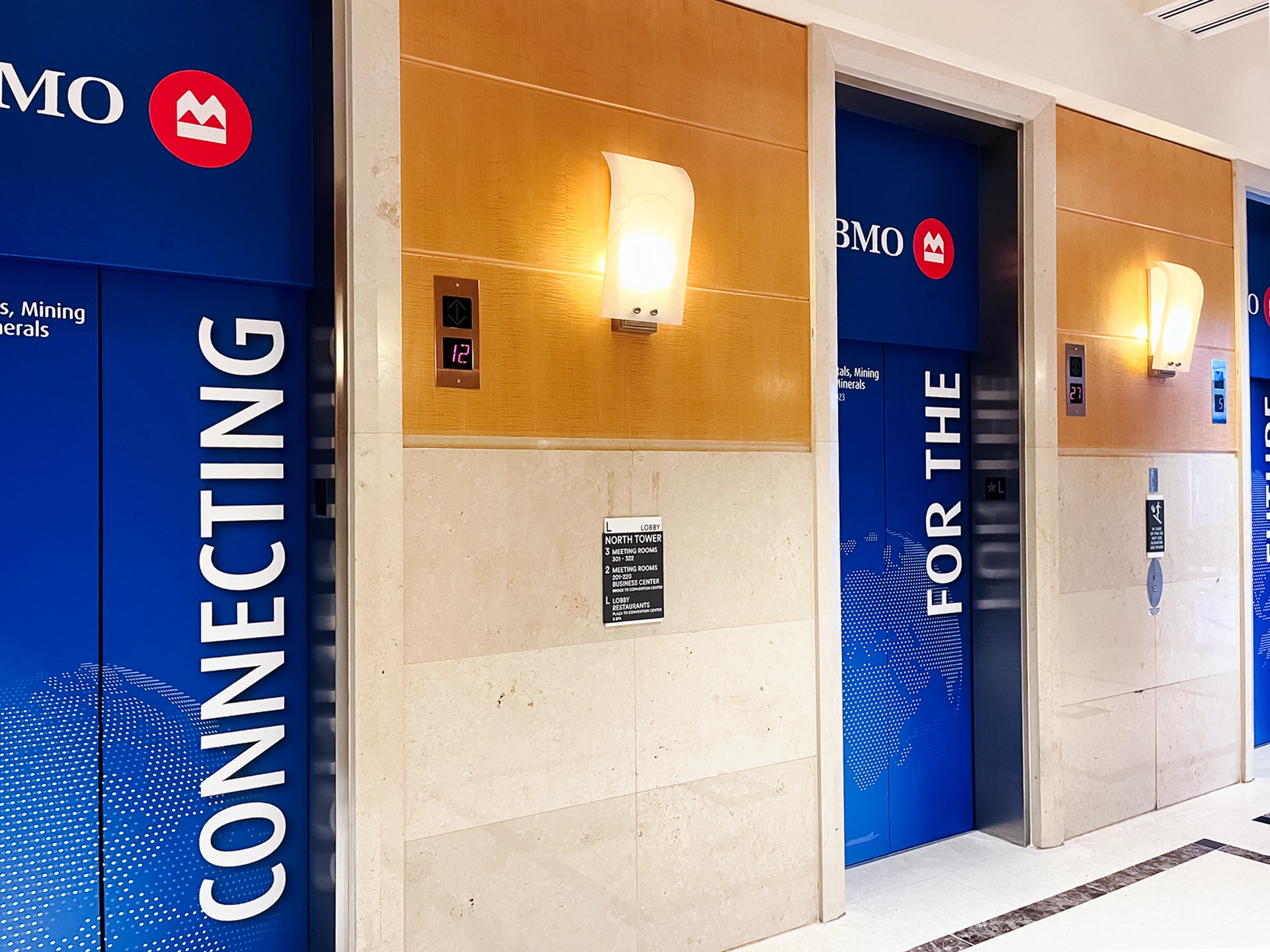 Elevator wraps in Diplomat Hotel in Hollywood Florida for BMO conference