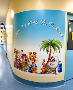 3M Vinyl two-panel wall graphic for pet resort in Florida